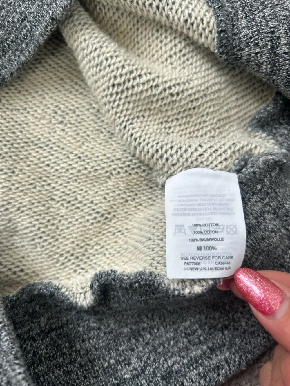 J. Crew Marled Gray Turtleneck Sweater Cozy Knit Ribbed Trim Neutral Size XS